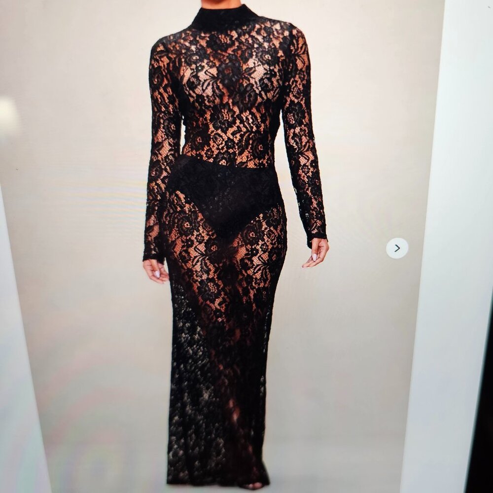 Lace Sheer Maxi Gown